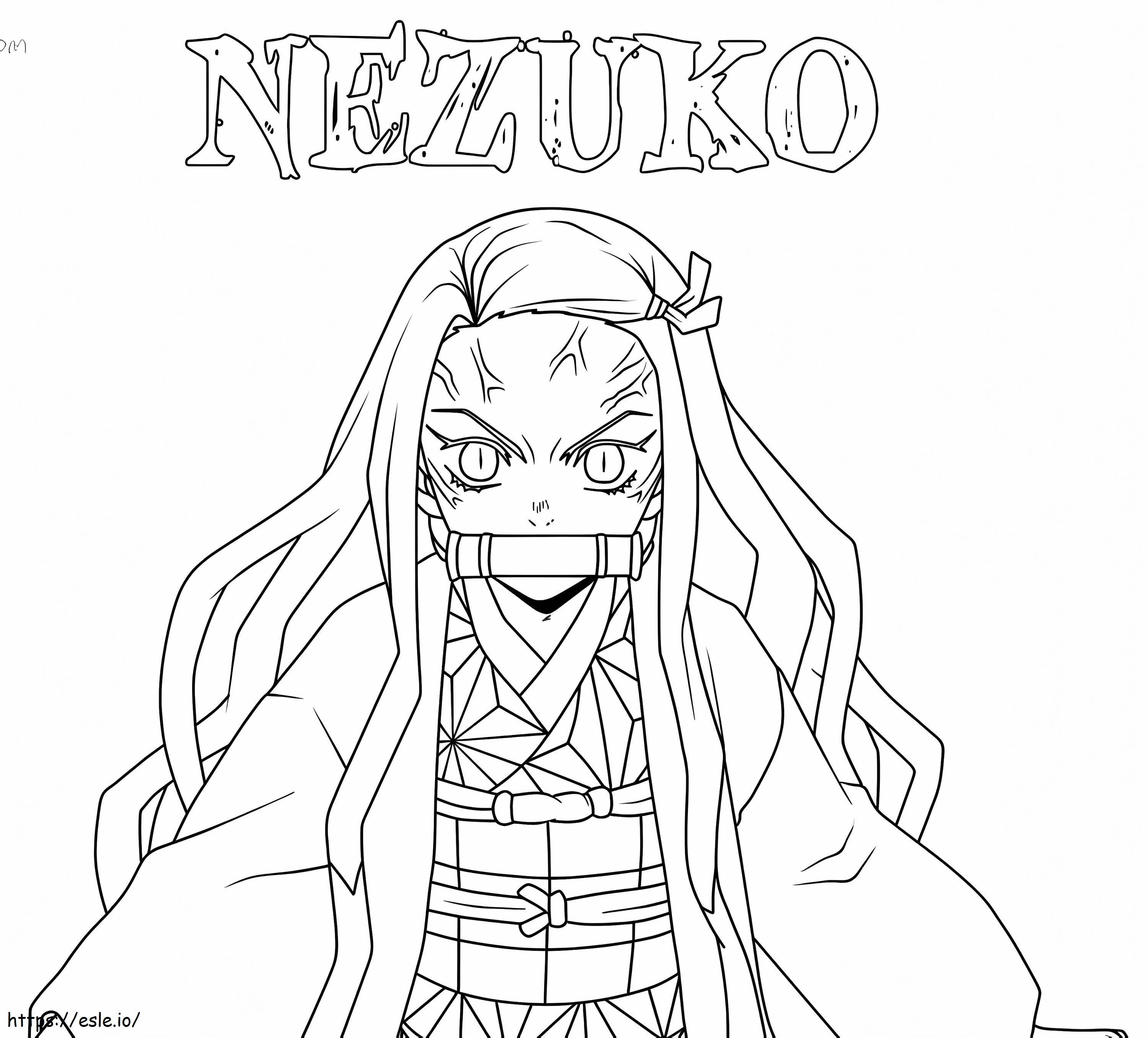 Demonio enojado Nezuko para colorear