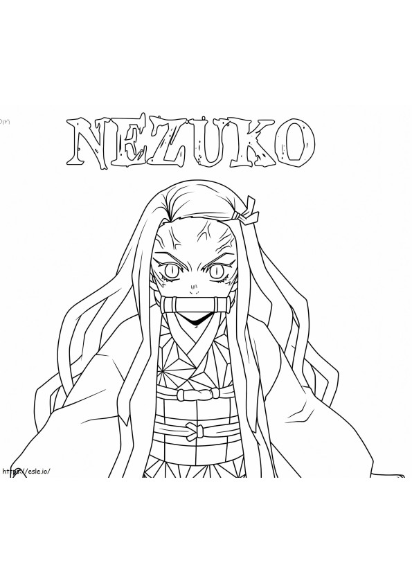 Coloriage Démon en colère Nezuko à imprimer dessin