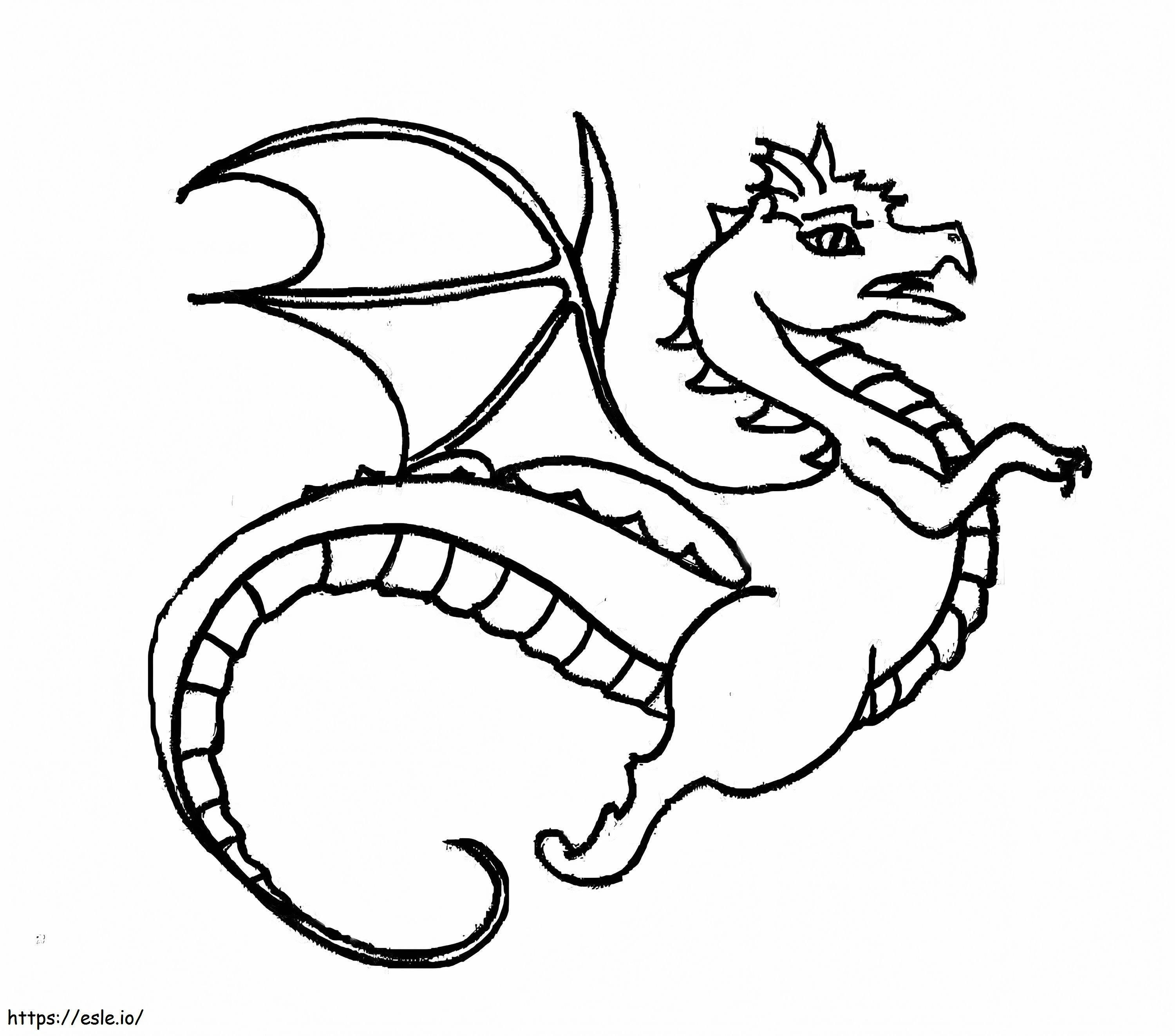 Coloriage Un dragon volant à imprimer dessin
