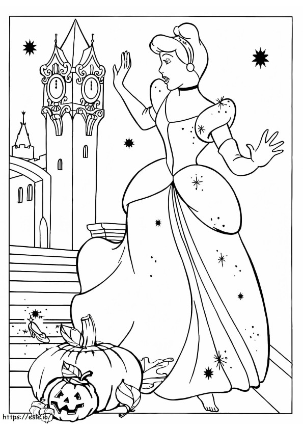 Halloween Cinderella coloring page