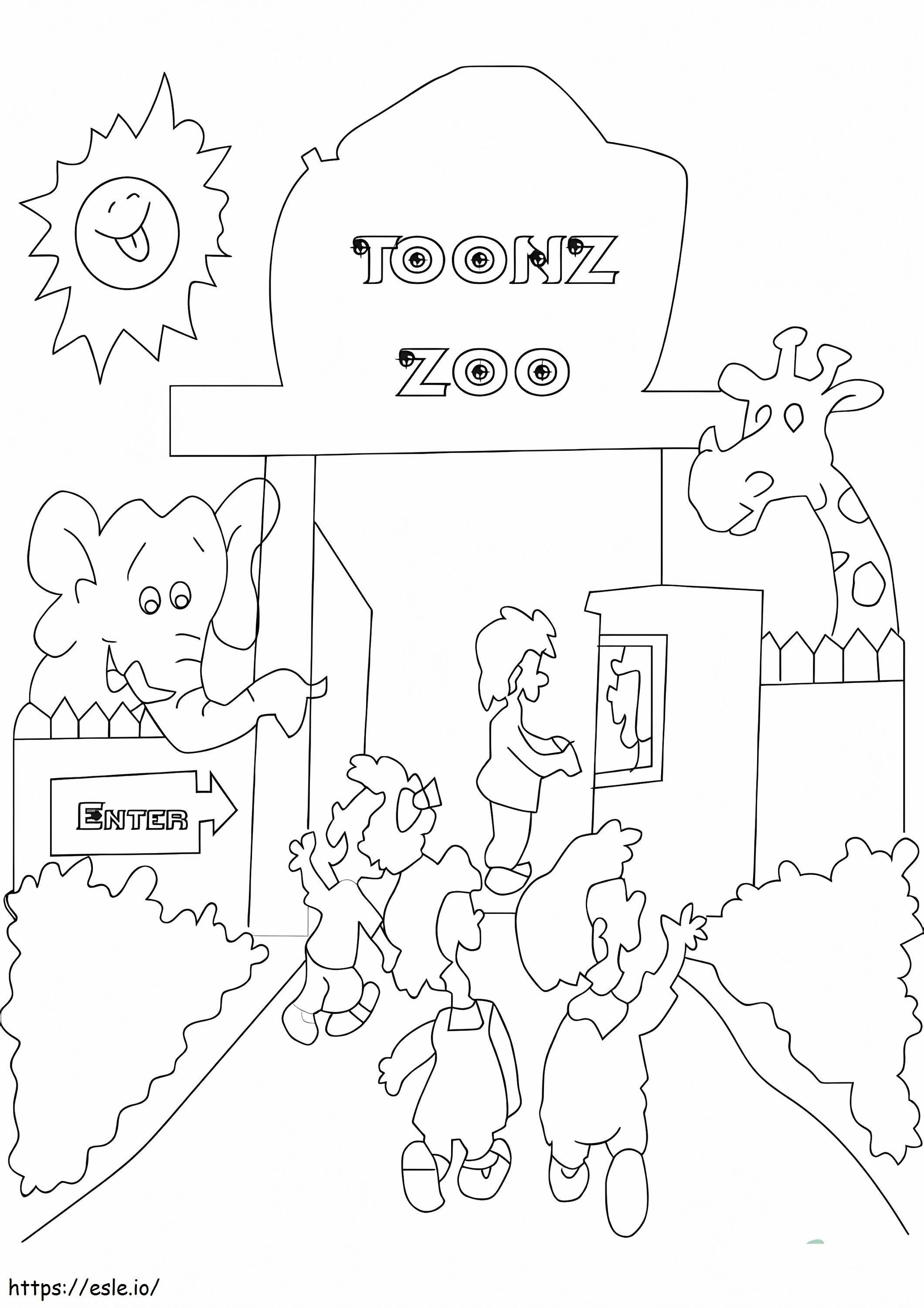 Coloriage Zoo pour les enfants à imprimer dessin