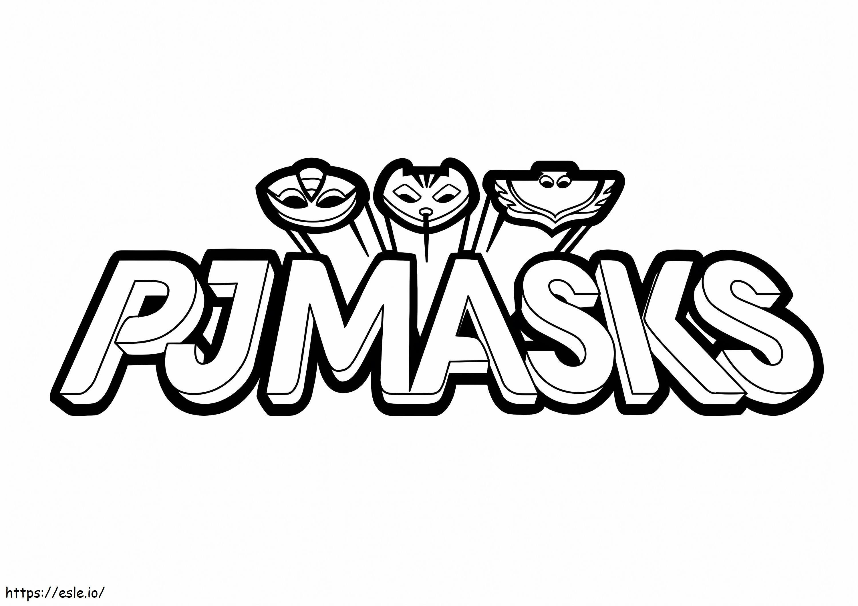 パジャママスクのロゴ ぬりえ - 塗り絵