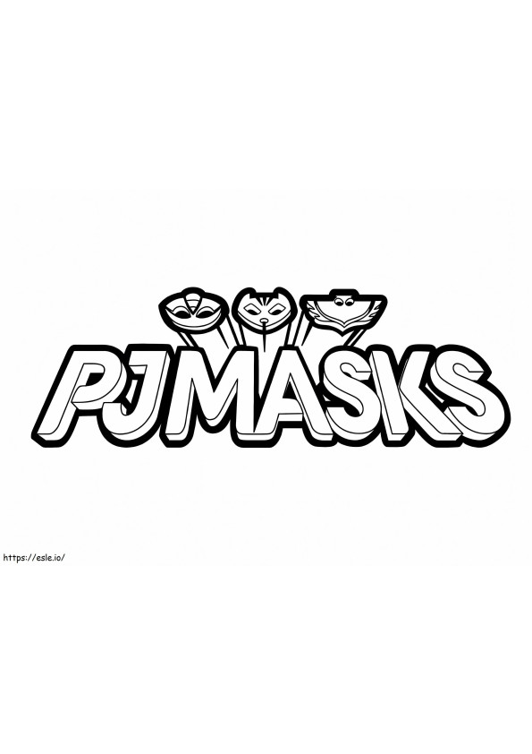 パジャママスクのロゴ ぬりえ - 塗り絵