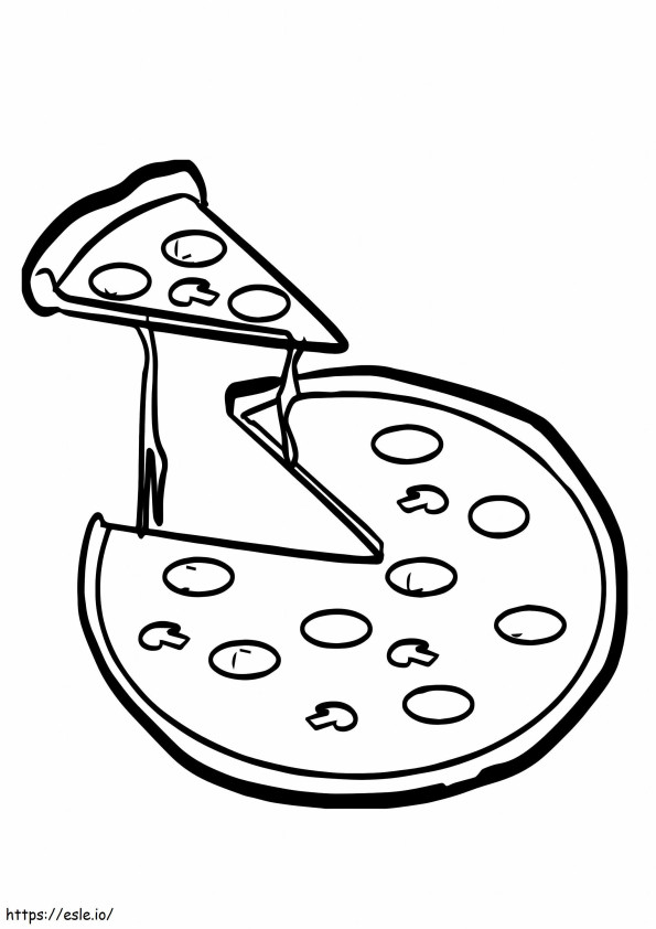 Pizza Kawaii coloring page