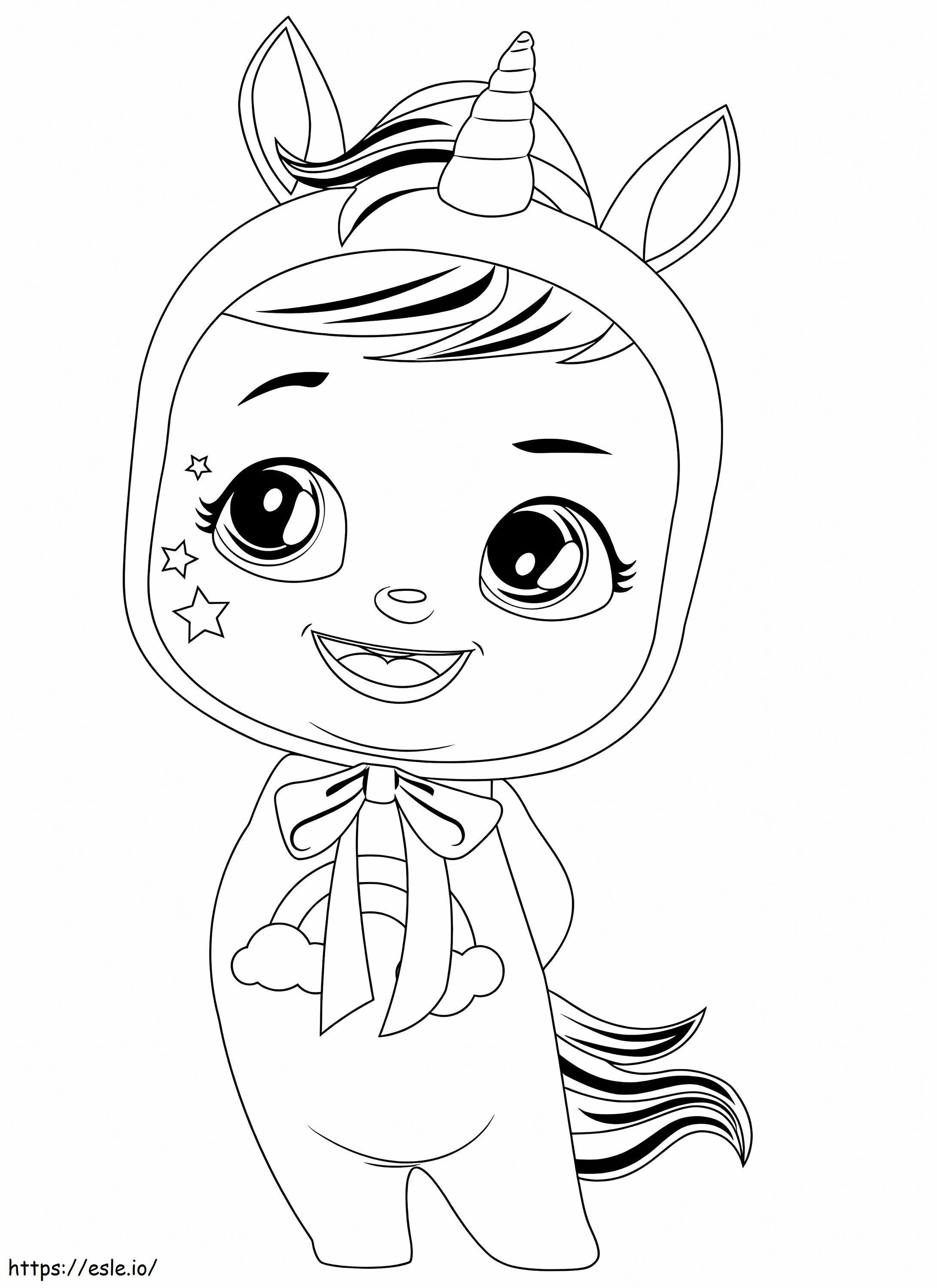 Unicorn Dreamy Cry Babie coloring page
