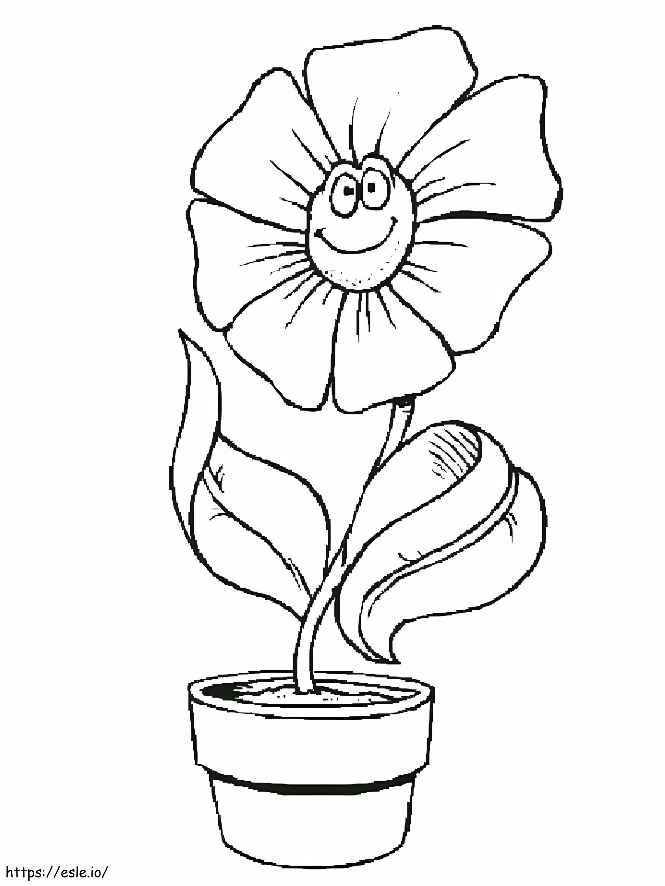 Coloriage Jolie fleur en pot à imprimer dessin