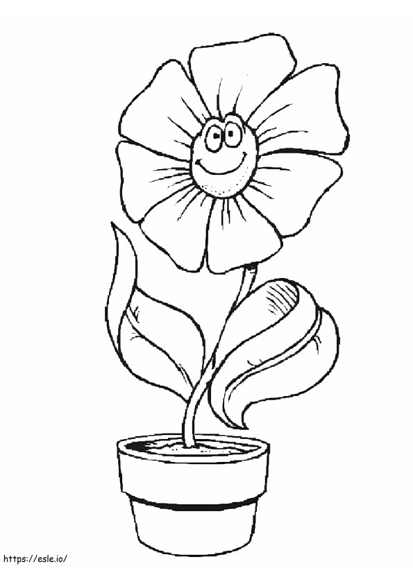 Coloriage Jolie fleur en pot à imprimer dessin
