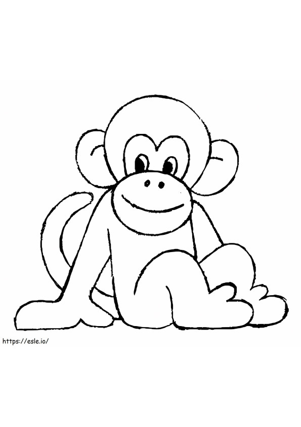 Simple Monkey coloring page