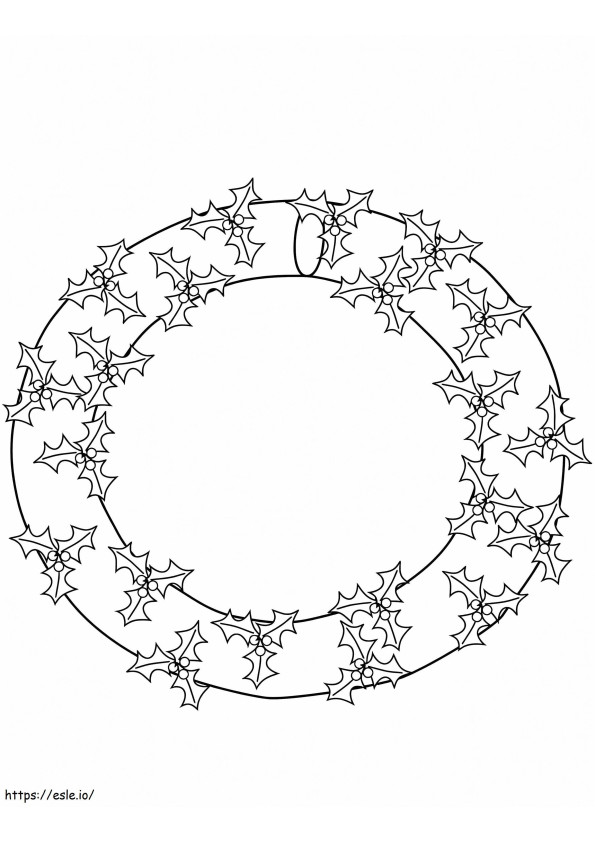 Christmas Wreath 2 coloring page