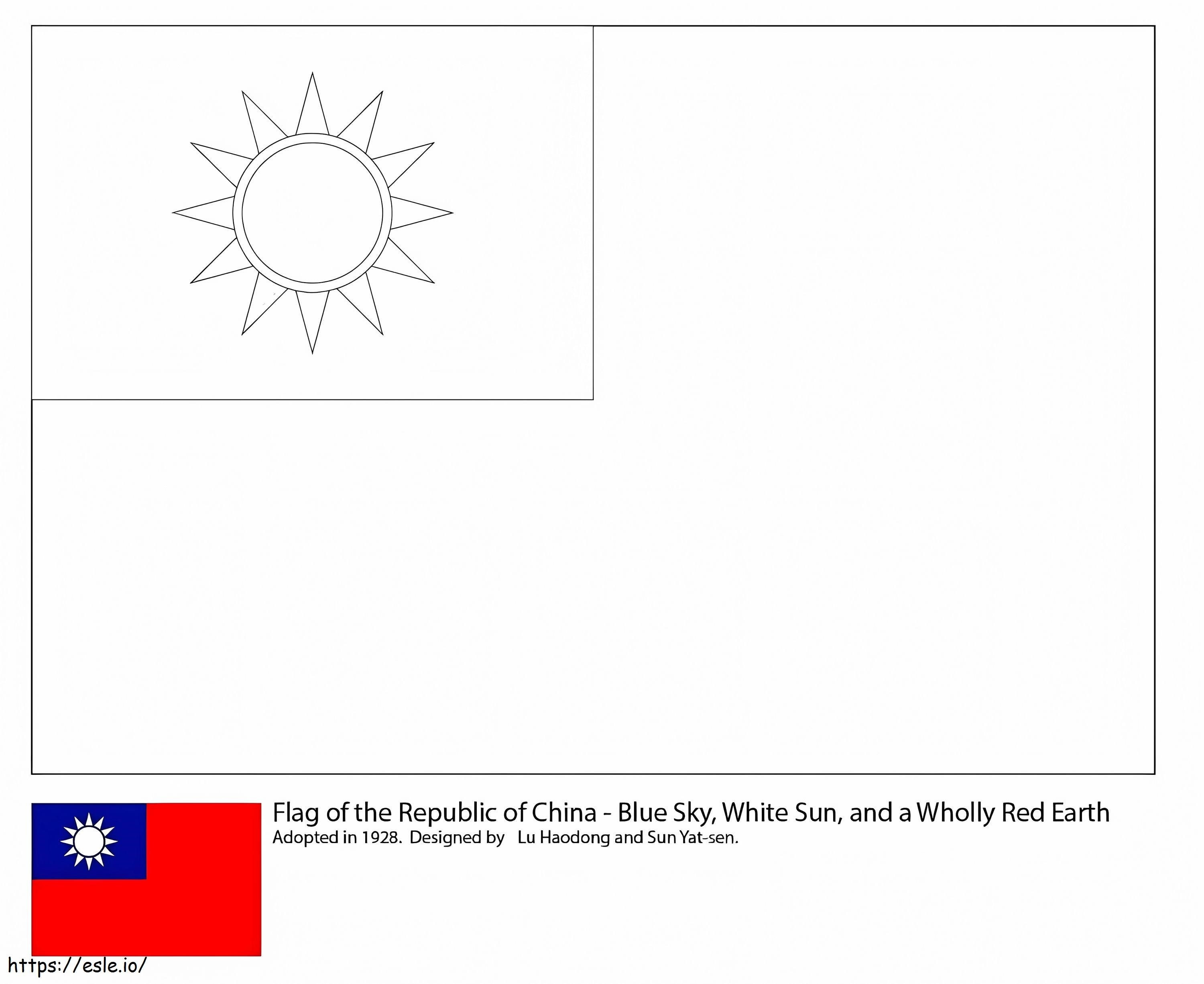 Flaga Tajwanu kolorowanka