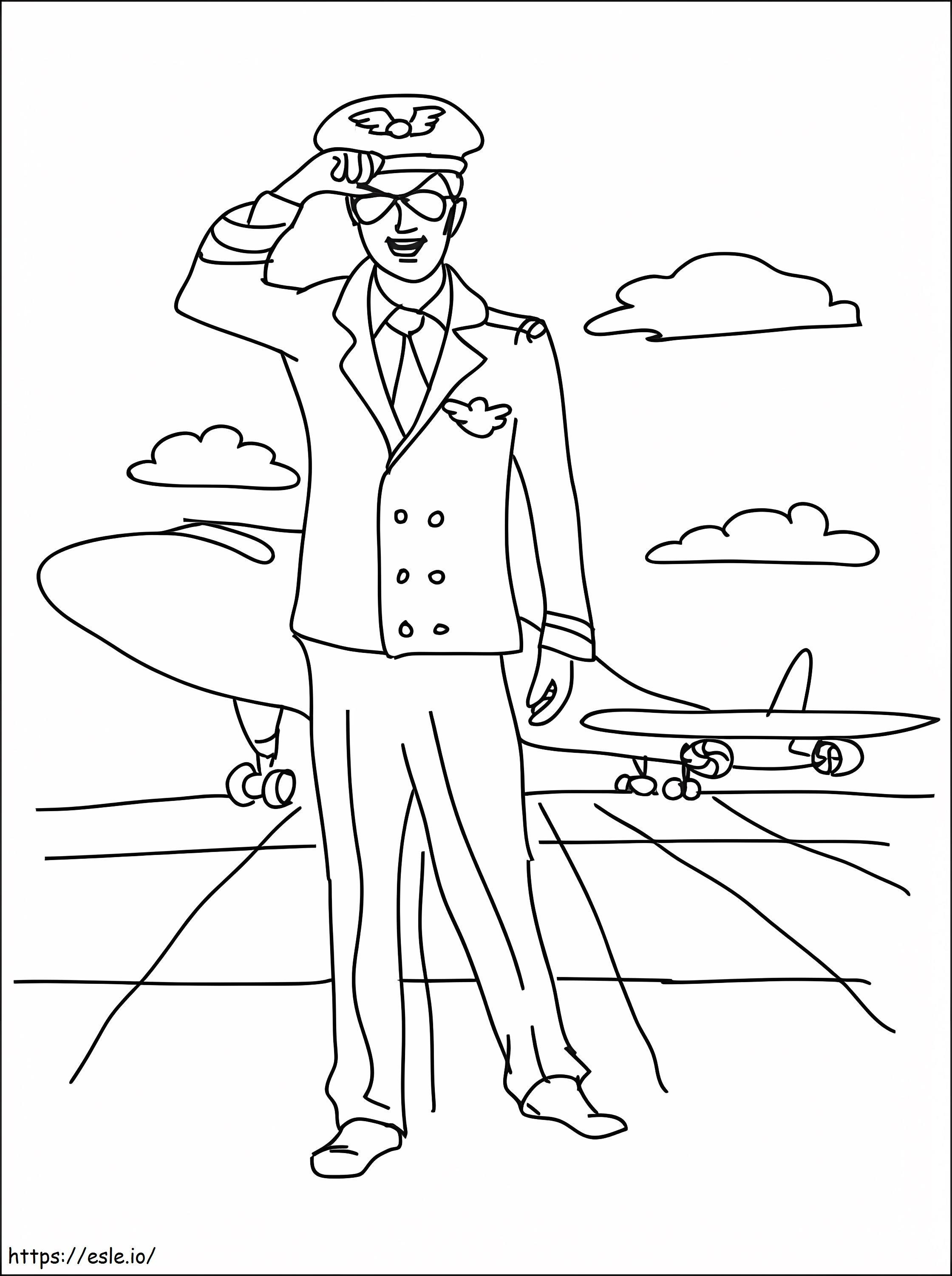 Nice Pilot coloring page