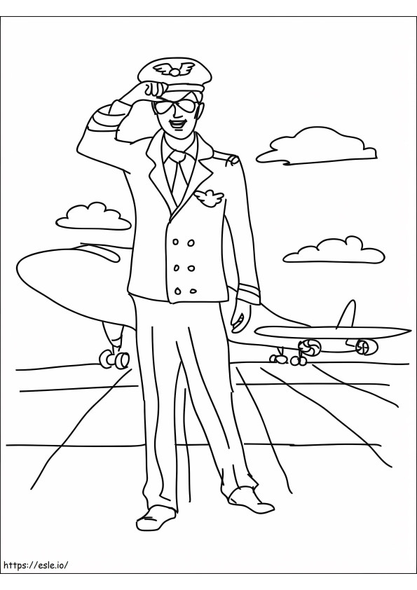 Nice Pilot coloring page