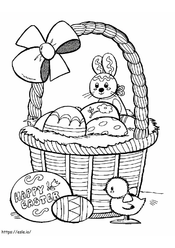 Pretty Easter Basket coloring page