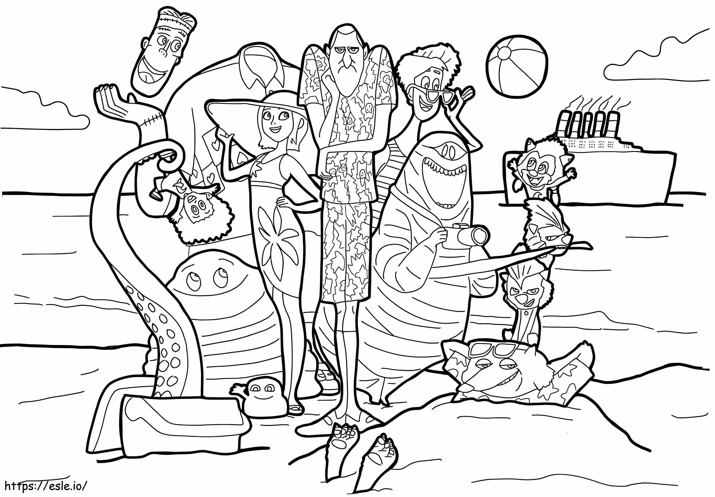 Drakula és családja a tengerparton kifestő
