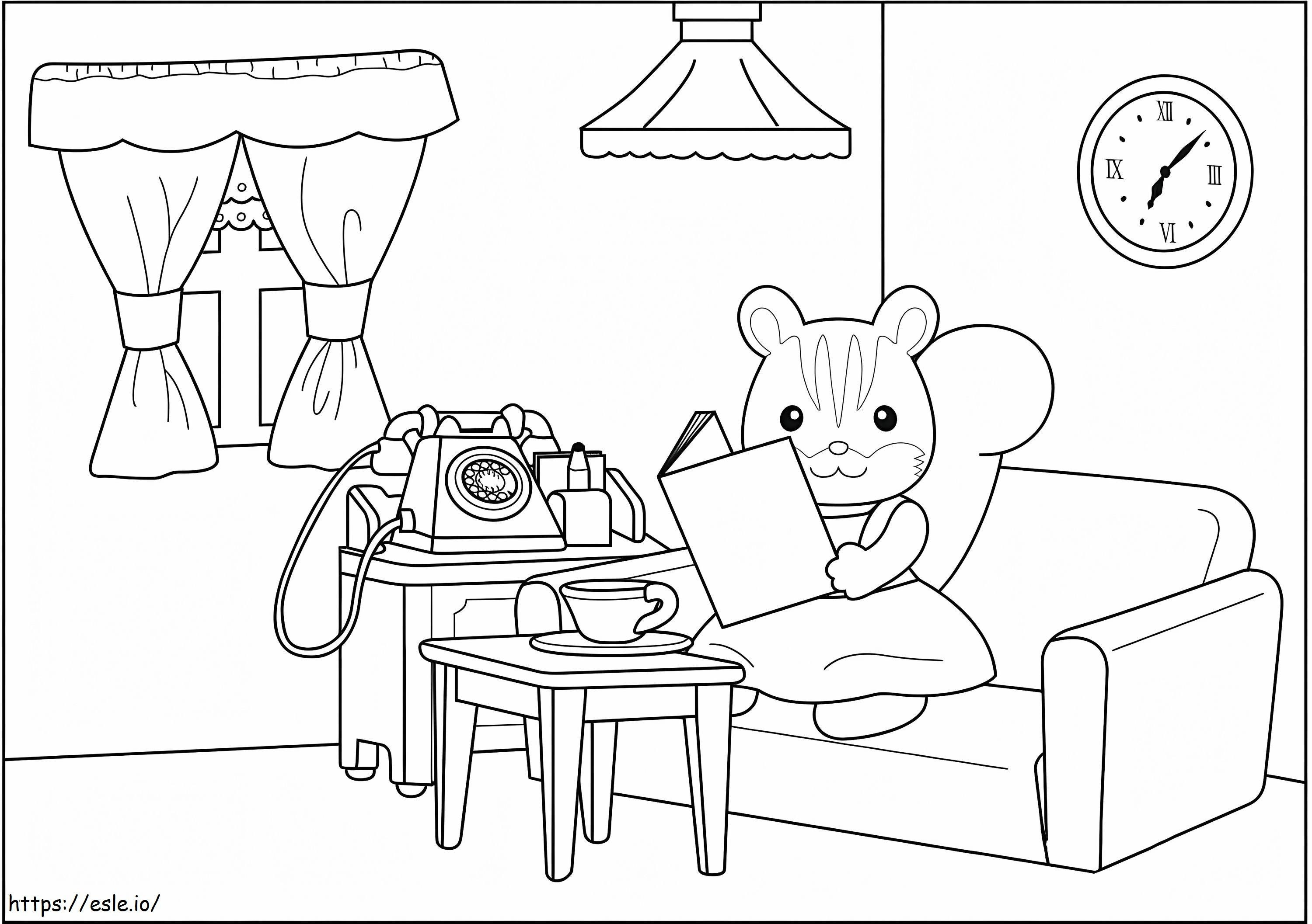 Lovely Sylvanian Families coloring page