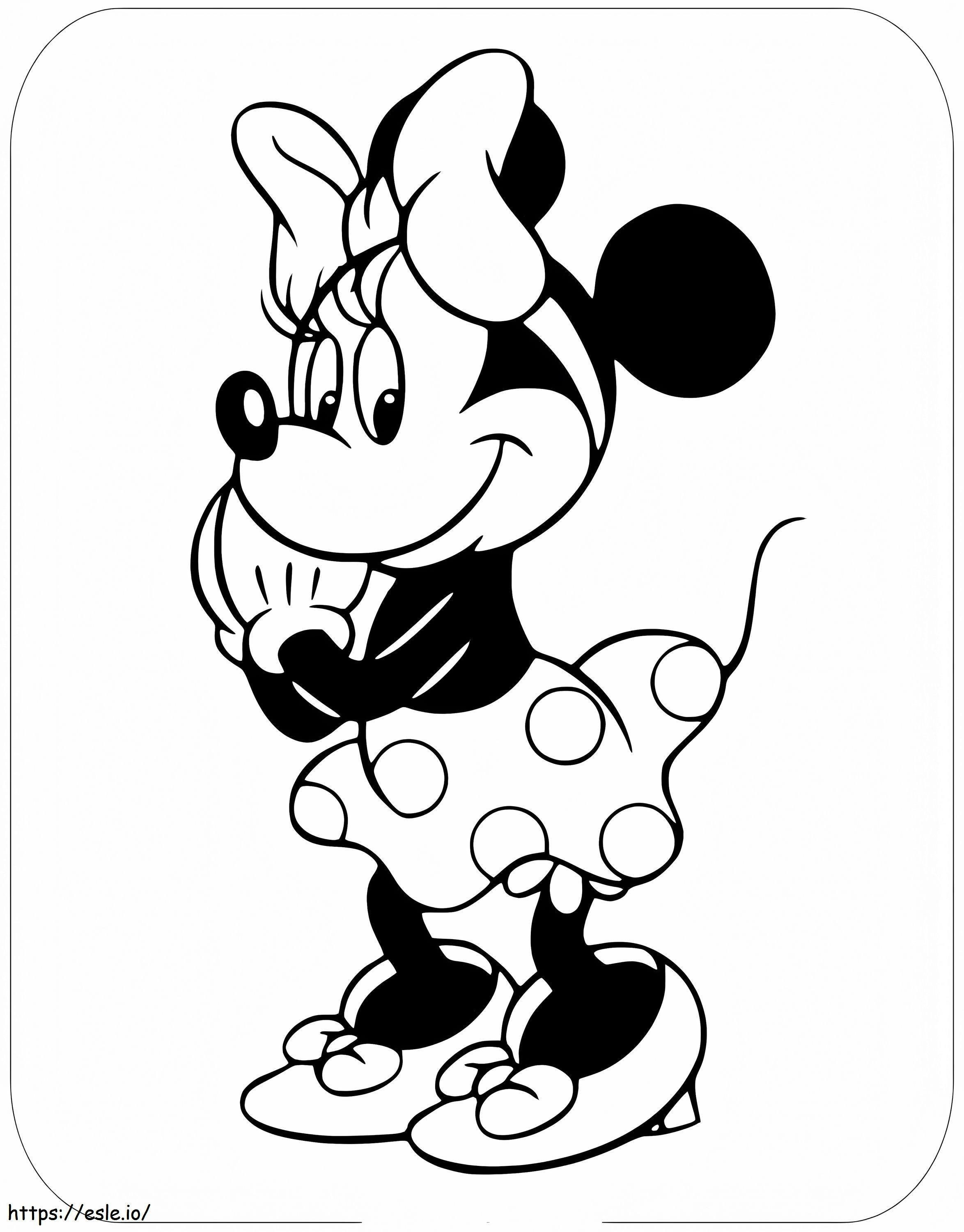 Minnie Mouse sorrindo para colorir