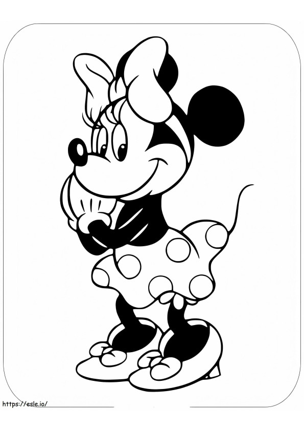 Coloriage Minnie souris souriante à imprimer dessin