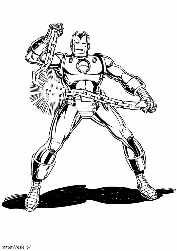 Iron Man Bearking Chains coloring page