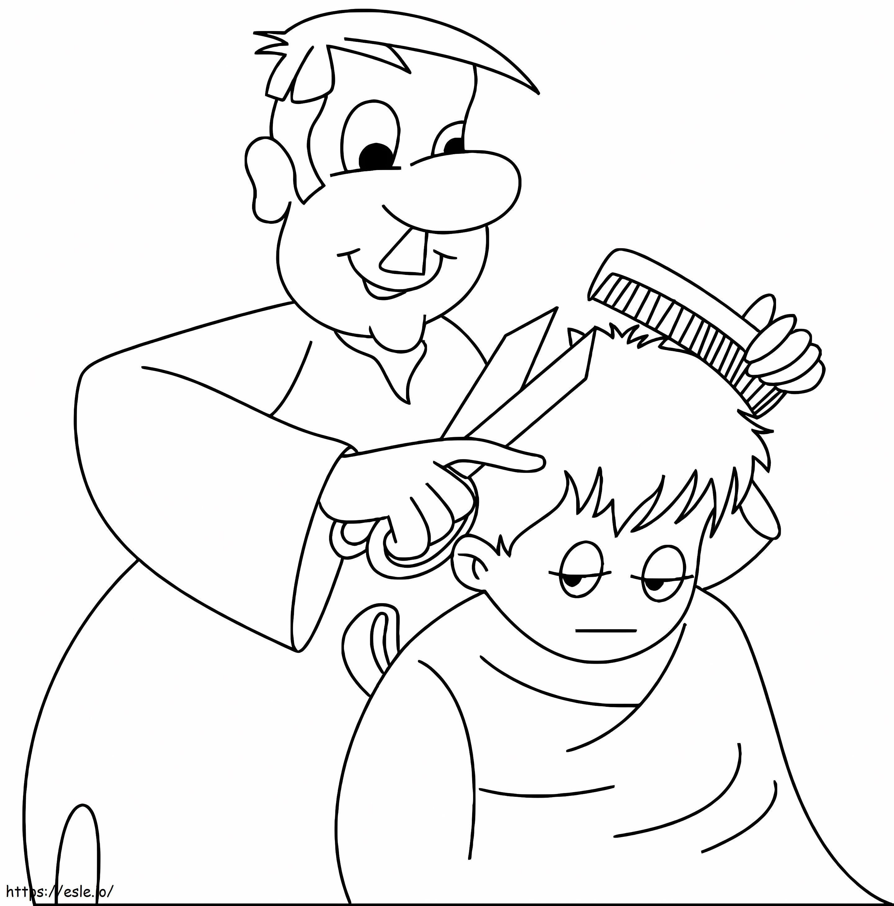 Happy Barber coloring page