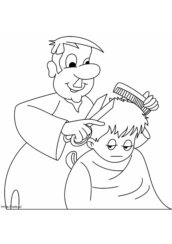 Happy Barber coloring page