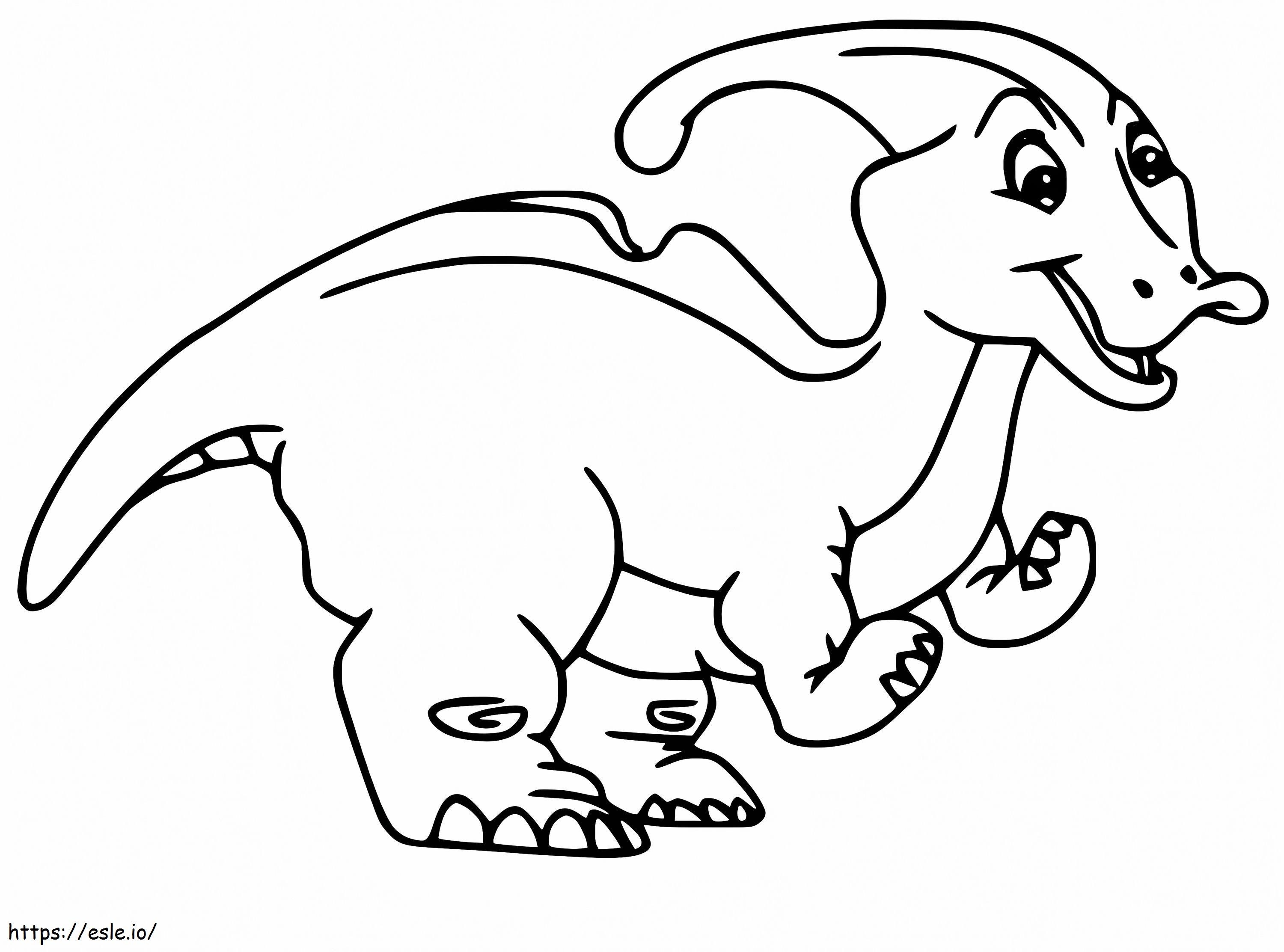 Gambar Mewarnai Parasaurolophus yang Lucu Gratis untuk Cetak