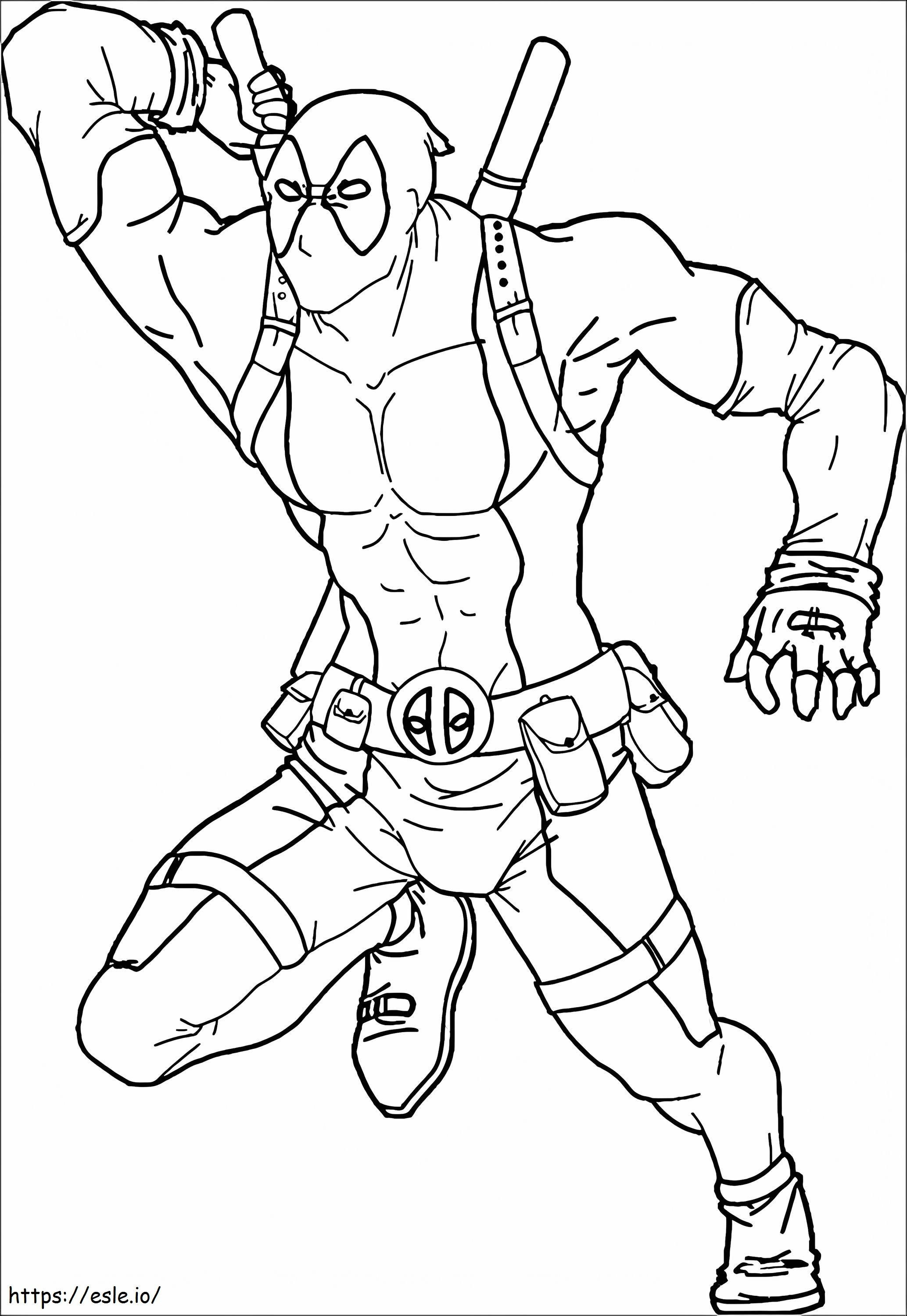 Deadpool Attacker coloring page