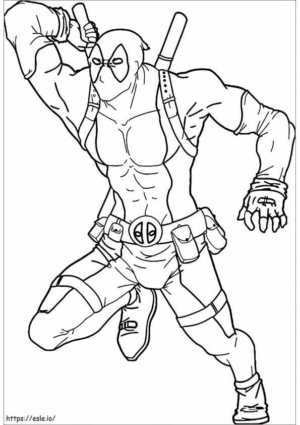 Coloriage Attaquant de Deadpool à imprimer dessin