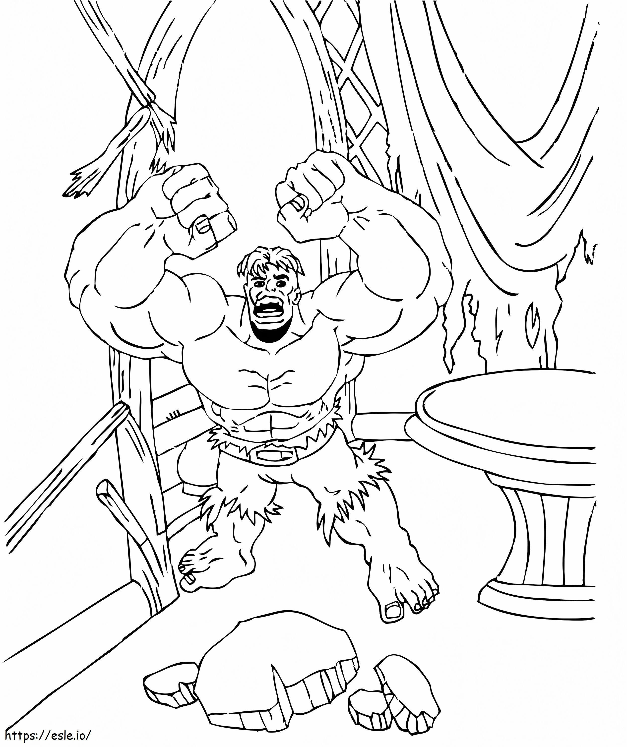 Hulk In Cave coloring page