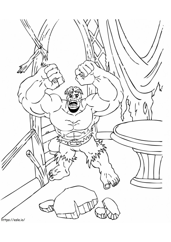 Hulk In Cave coloring page