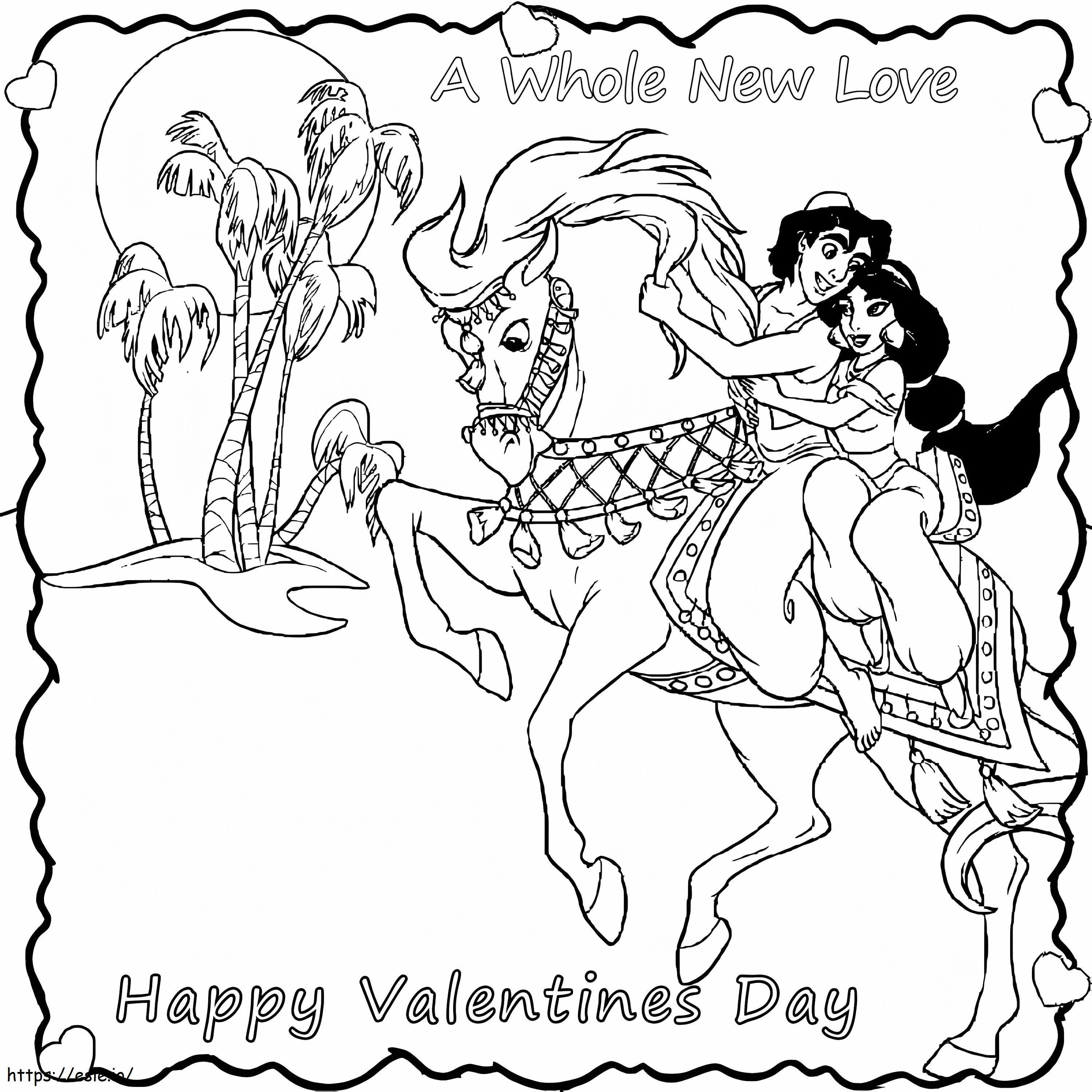 Aladdin Disney Valentine Gambar Mewarnai