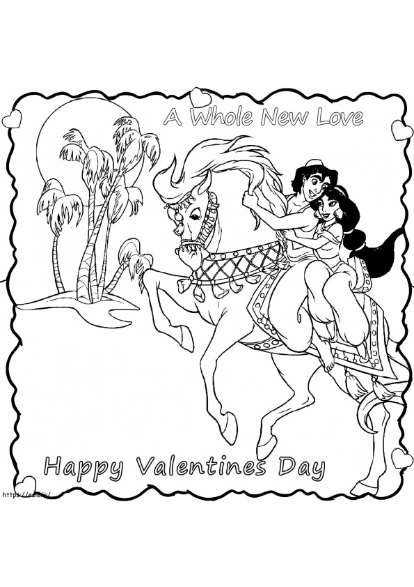 Aladdin Disney Valentine Gambar Mewarnai