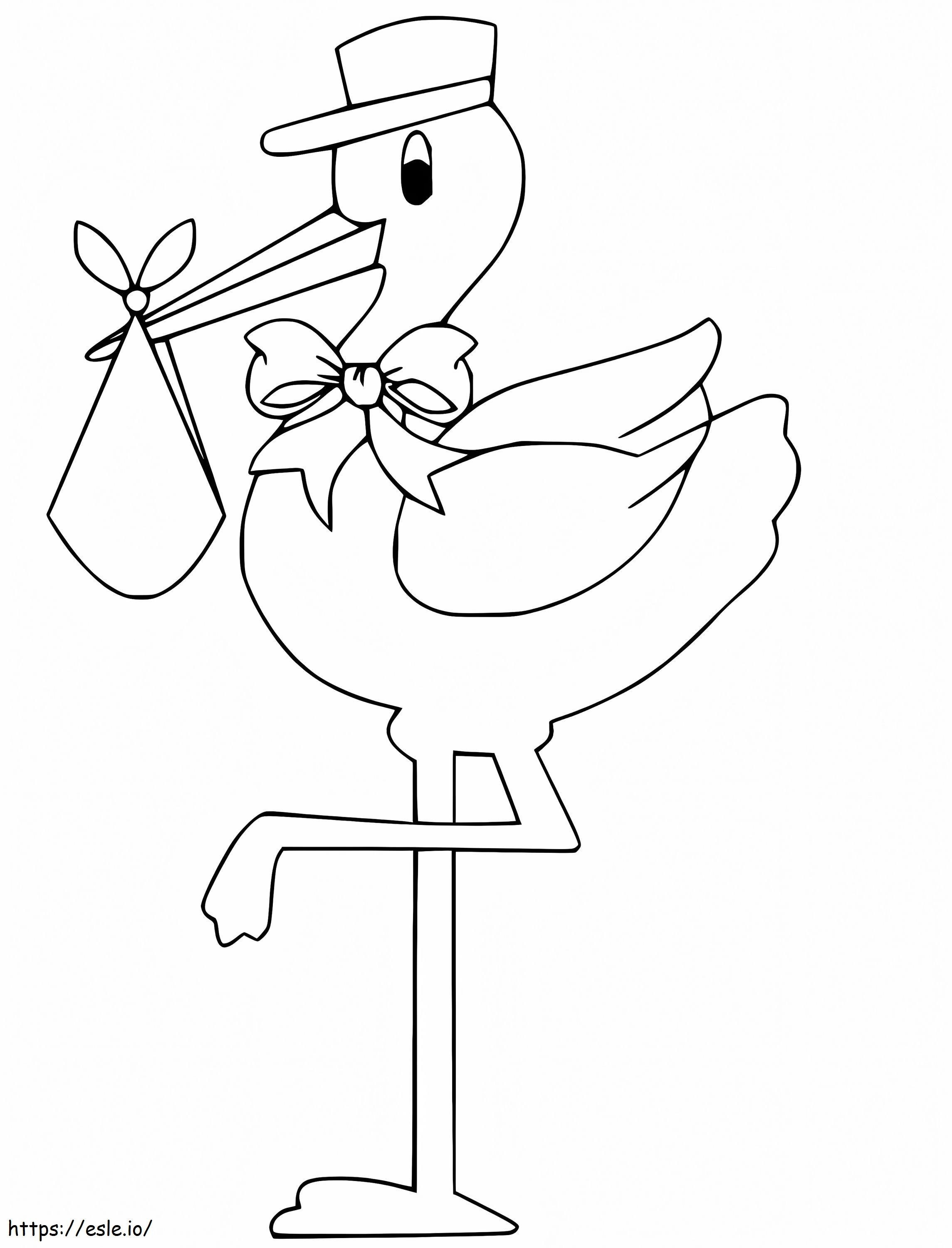 A Cute Stork coloring page