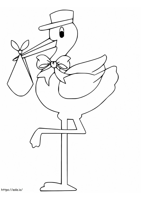 A Cute Stork coloring page
