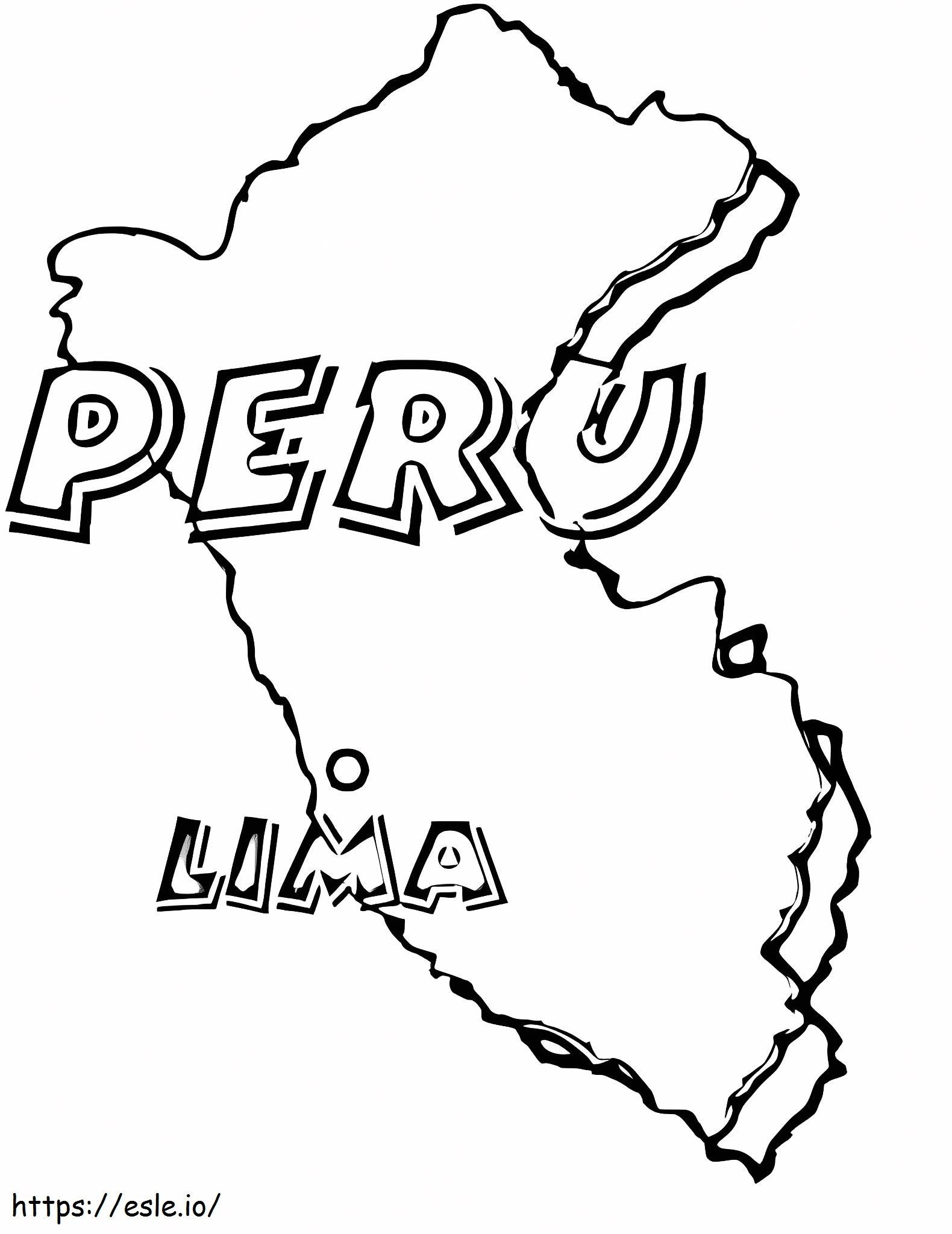 Kaart van Peru kleurplaat kleurplaat