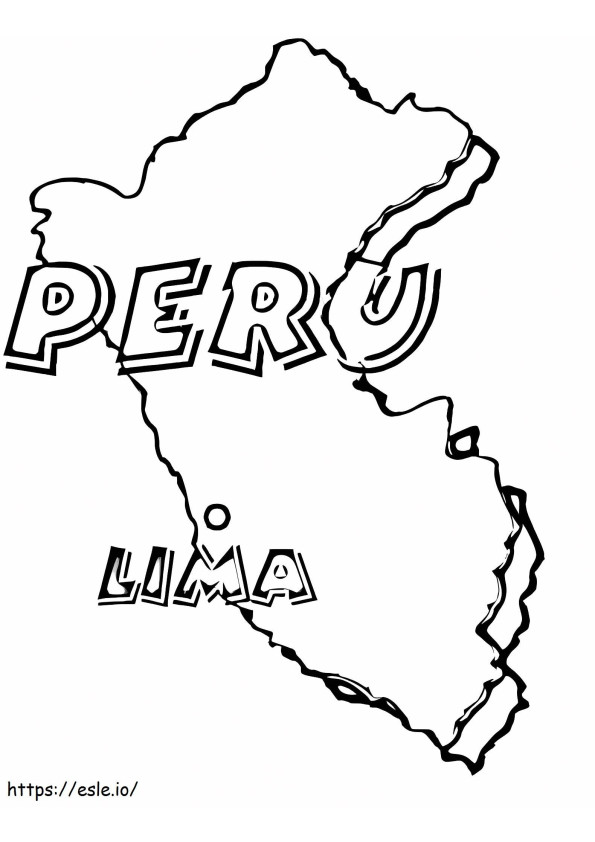 Mapa De Perú para colorear