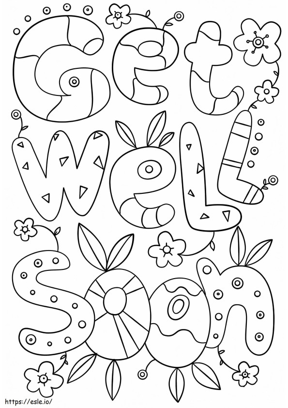 Get Well Soon Coloring Page 1 coloring page