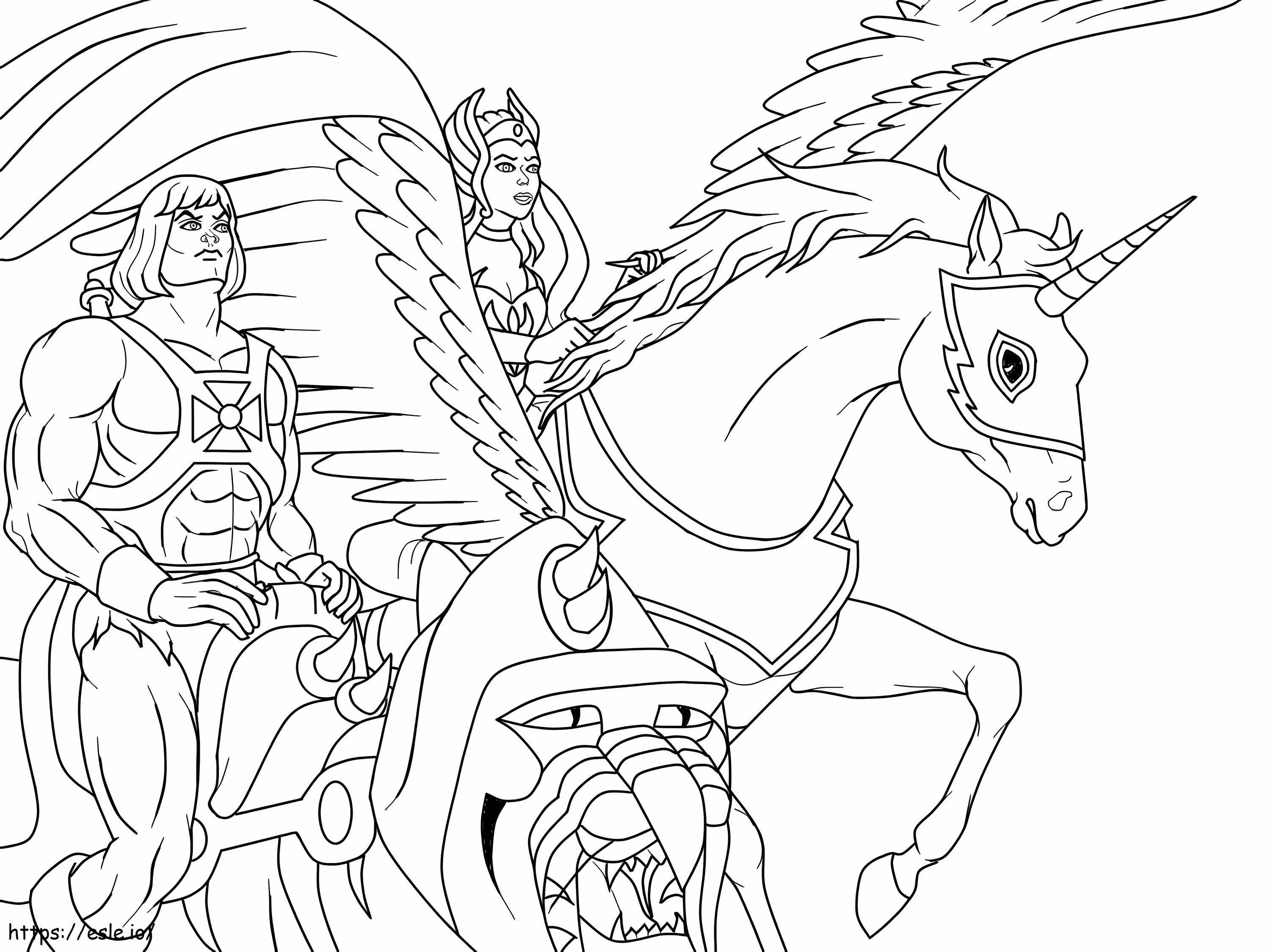 She Ra And He Man coloring page