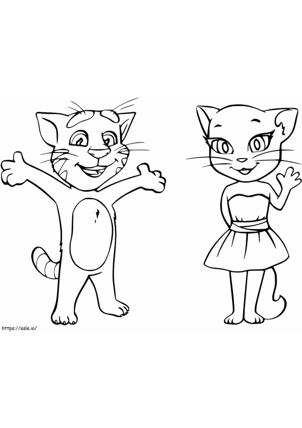 Talking Tom And Angela coloring page