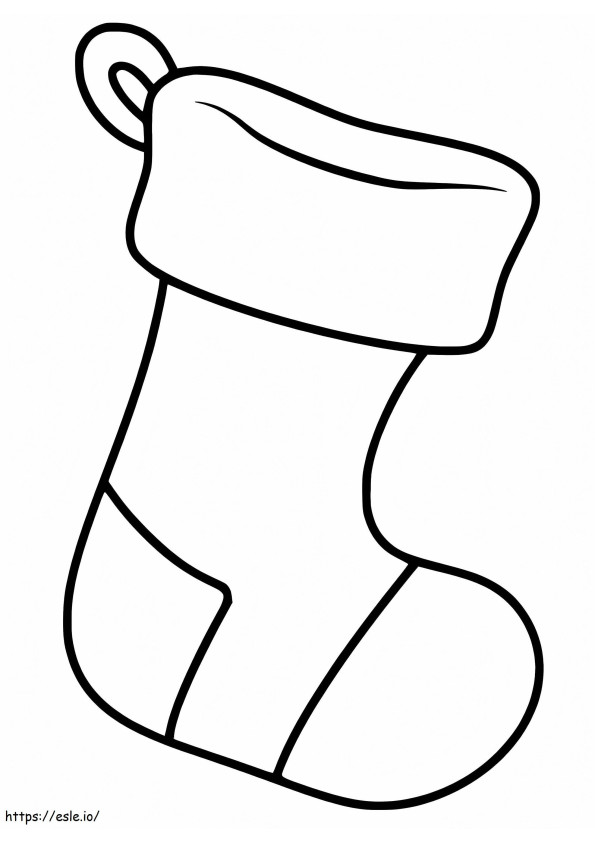 Easy Christmas Stocking coloring page