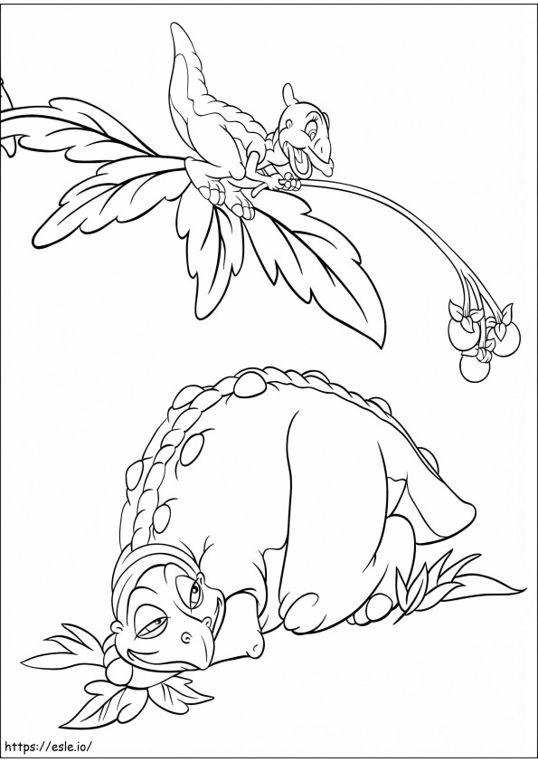Spike And Ducky Land Before Time coloring page