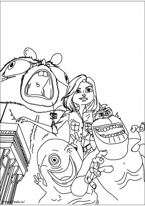 Free Printable Monsters Vs Aliens coloring page