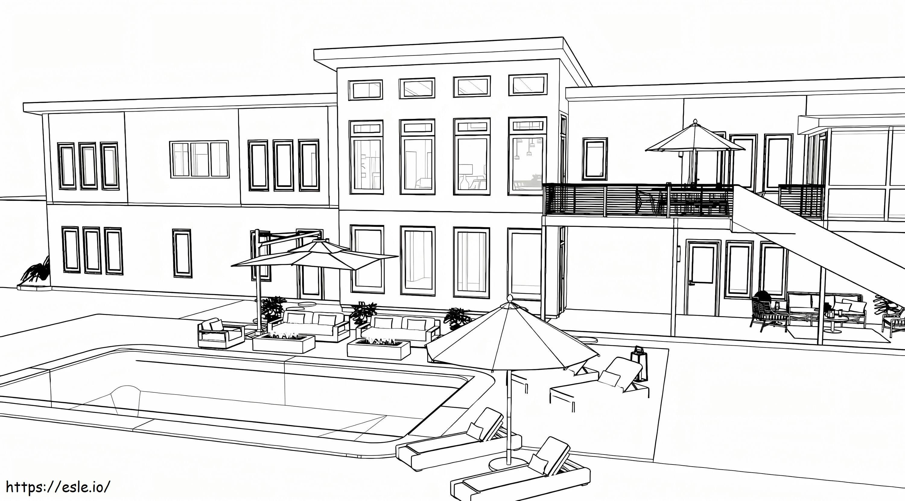 Modern Mansion coloring page