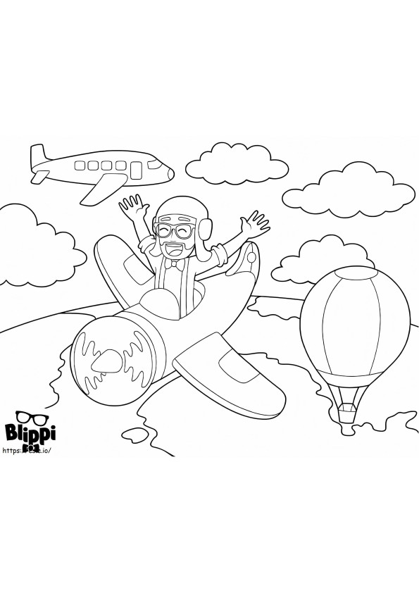 Blippi Flying coloring page