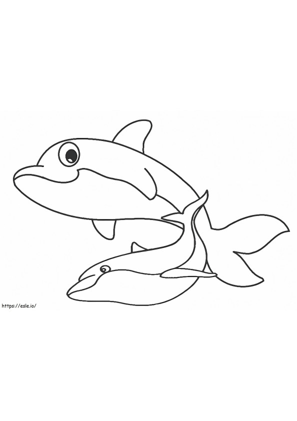 Dolphins Printable coloring page
