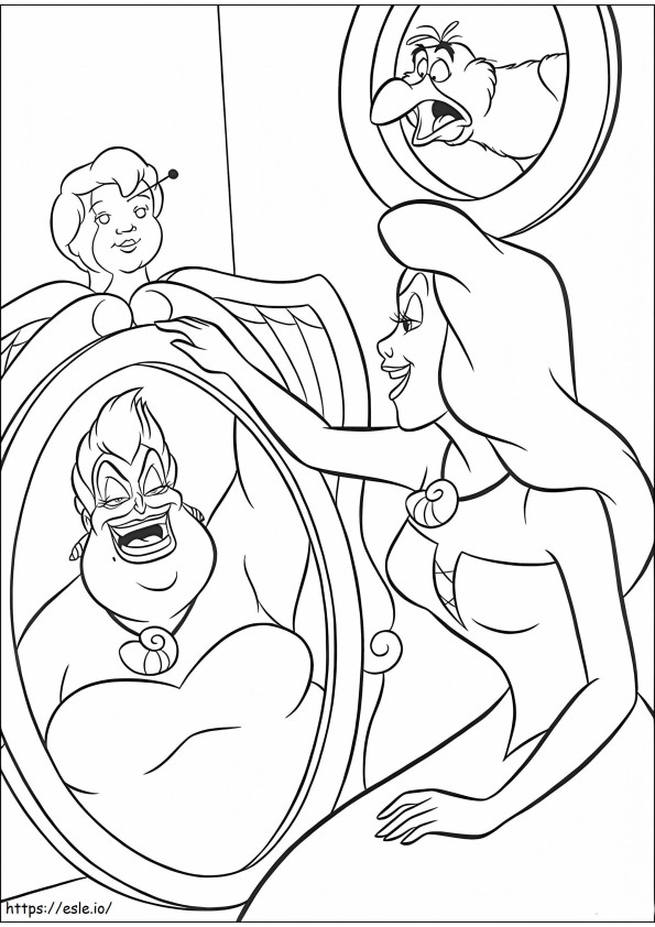 Ursula und Ariel ausmalbilder