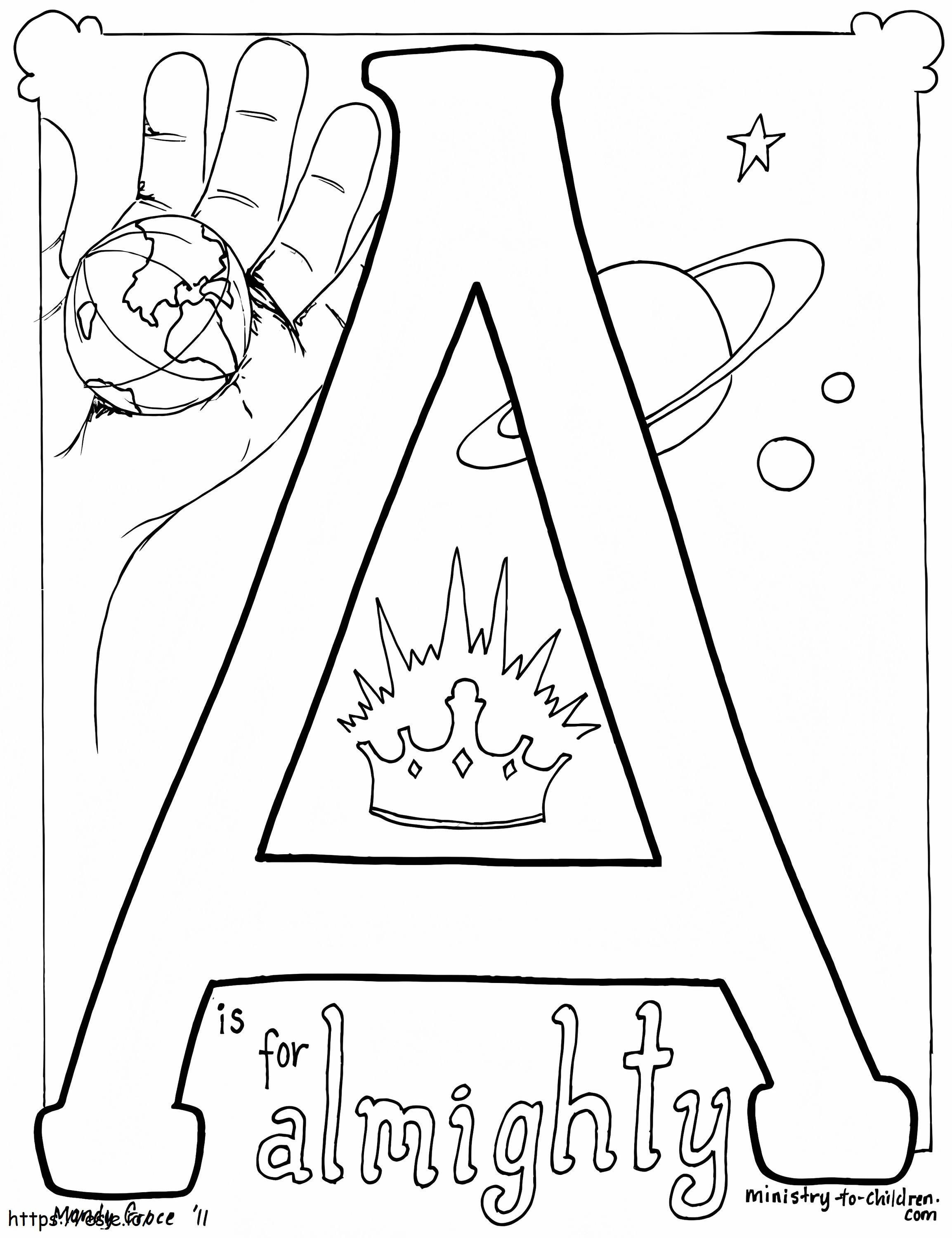 A Is For Almighty coloring page