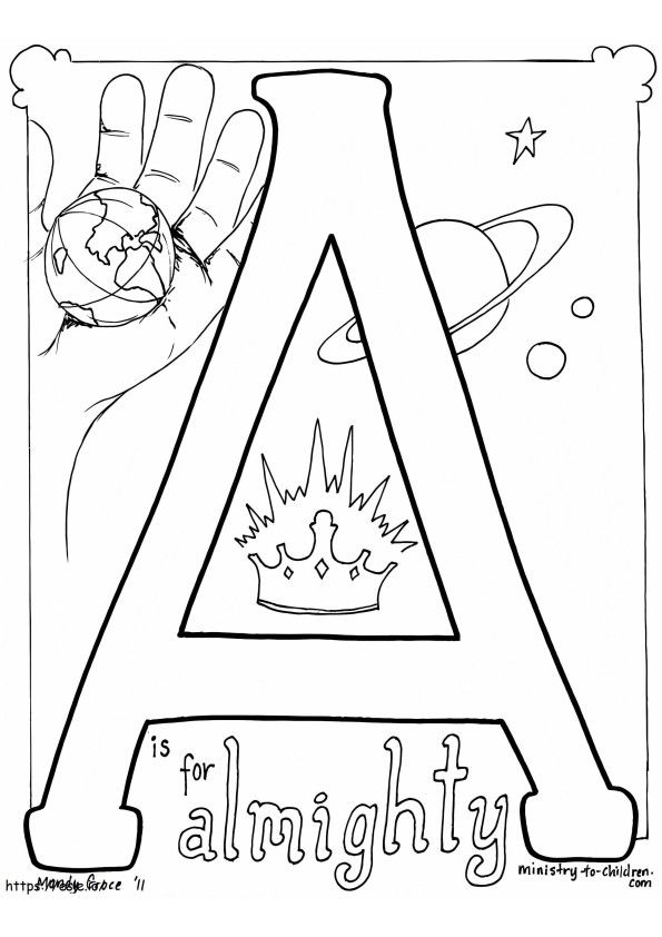 A Is For Almighty coloring page
