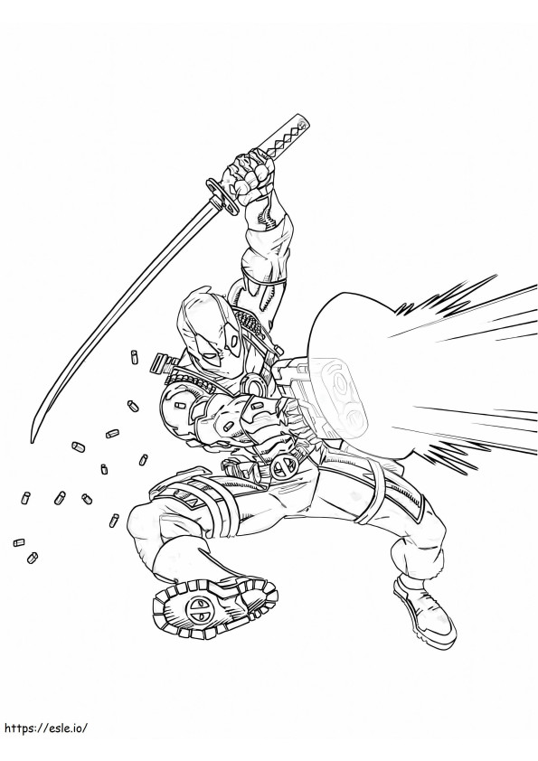Cool Deadpool Shots coloring page