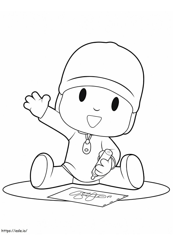 Funny Pocoyo Giveaway coloring page