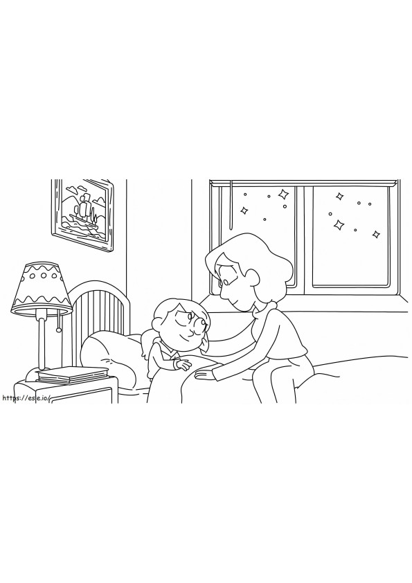 Hilda Go To Bed coloring page